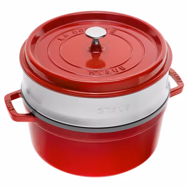 STAUB | LA COCOTTE - Koktél gőzölős betéttel - Ø 260mm - Öntöttvas - Cherry red