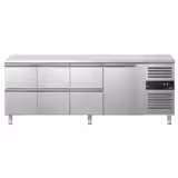 Soğutmalı tezgah ECO - 2230x700mm - 1 kapılı; 6 çekmeceli [GN 1/1] - ön panel sağda motorlu - fanlı soğutma; dijital termostat