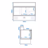 Saladette PREMIUM - 1368mm - 2 Türen & 2 Schubladen - mit Edelstahlaufsatz für 8x GN 1/6