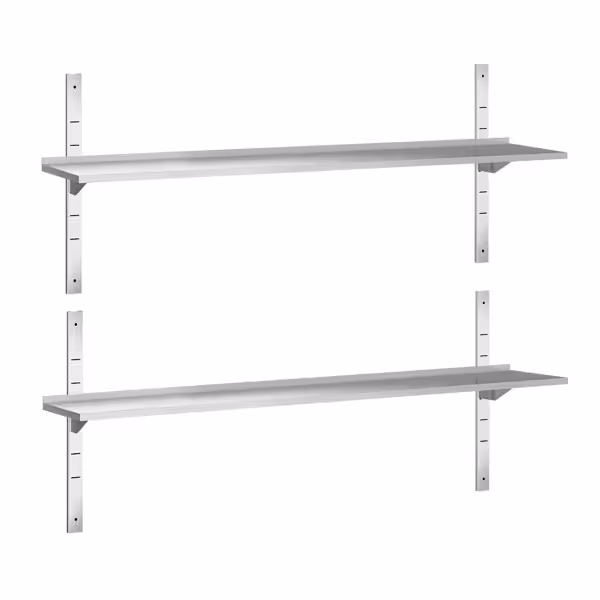 Dubbele RVS wandplank PREMIUM - 1800x300mm