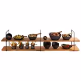 Etagère - 2-stufig - PERFECTO LARGE - Eckig - Metallgestell - Etagen aus Eichenholz