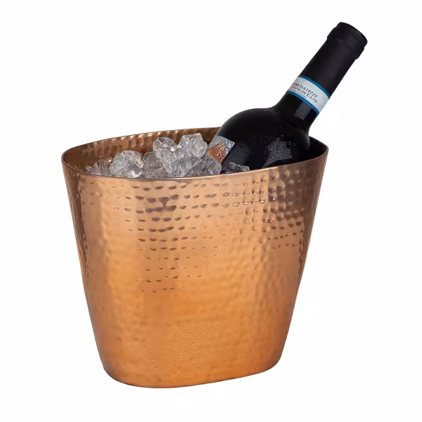 Σαμπανιέρα (Wine Cooler) - Αλουμίνιο - 2,1 l - Χαλκού - με γεωμετρικό/σφυρήλατο φινίρισμα