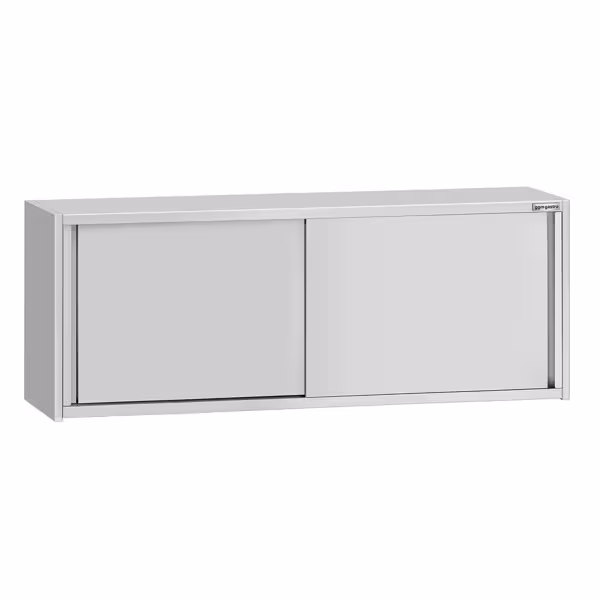 Väggskåp i rostfritt stål ECO - 2000x400 mm - med skjutdörr - 650 mm hög