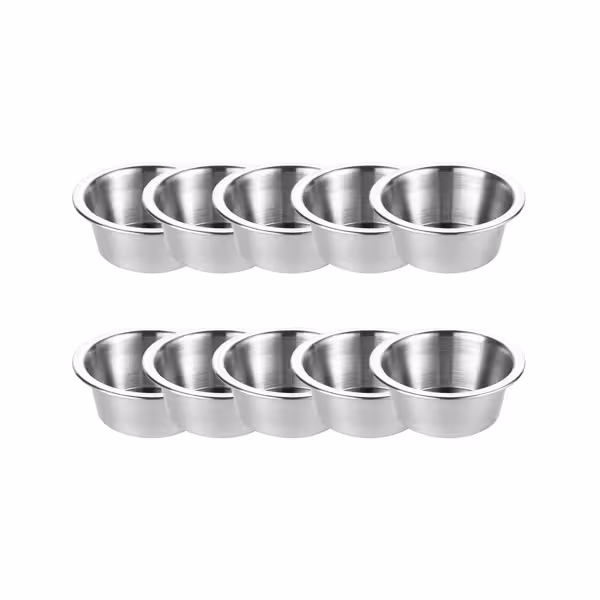 (10 stuks) Sausbakje - RVS - rond - Ø60mm