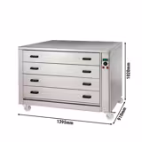 Varmeskab med 4 skuffer - 1415 x 1045 x 1020 mm