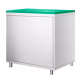 Edelstahl Arbeitsschrank PREMIUM - 800x600mm - mit Flügeltür inkl. Schneideplatte Grün