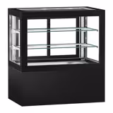 Koel- & Gebaksvitrine - 570 liter - 1210mm - dubbel glas - met 2 schappen - zwart