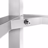 Mesa de trabajo de acero inoxidable | central PREMIUM - 700x700mm - con estante inferior y travesaños de refuerzo