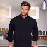 (6 pieces) KARLOWSKY | Basic Chef Jacket – Unisex - Black - L - Ball Buttons