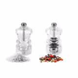 (12 pieces) PEUGEOT | NANCY Salt & Pepper Mill Set – Acrylic - 9 cm - Steel Salt & 2-Stage SS Pepper