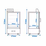 Rookoven elektrisch - Digitaal - met 3 roosters - met glazen deur - 475x450x912mm - Zwart