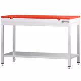 Table de travail inox PREMIUM - 1200 x 600 mm - avec tablette inférieure - incl. Planche à découper Rouge