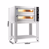 Commercial Full Fireclay Electric Pizza Oven – 4+4 x 30 cm – Manual – Incl. Stand