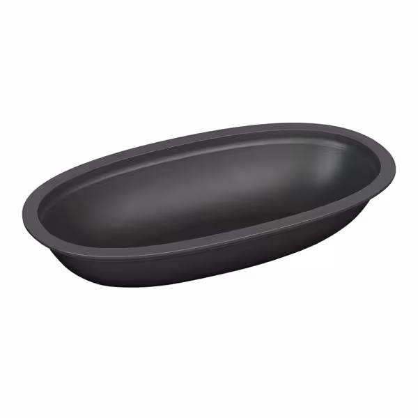 (12 قطعة) أطباق تقديم قابلة لإعادة الاستخدام - 500 مل - بيضاوية الشكل - رمادية
