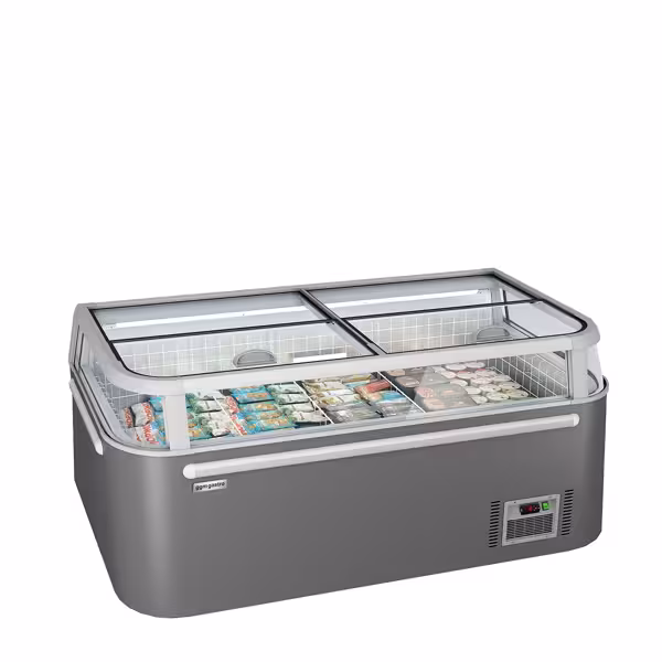 Szupermarket fagyasztó - fejvég - 1850x850 mm - 523 liter - 2 üveg tolótetővel