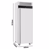 Fagyasztószekrény Rozsdamentes acél ECO - 400 l - akár −20…−15 °C - mit 1 ajtó - Statikus hűtés, automatikus leolvasztás, R290 - Fekete