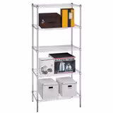 Steel Wire Shelving Unit - 900x450mm - 5 shelves - Chrome