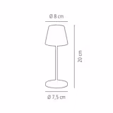 (4 unid) Candeeiro de mesa - MERLE MICRO - recarregável sem fios - regulável em 3 níveis - Ø80mm - Areia - IP54