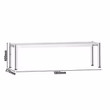 Scaffale in acciaio inox AISI 304 - 1 ripiano - 1800x370x415mm - piedini regolabili