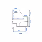 Kühltheke - 2560mm - 1 Ablage - Frontblende Dunkelrot