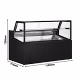 Mostrador refrigerado - 1580mm - 290 litros - con iluminación LED y 1 estante