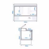 Zubereitungstisch Mini PREMIUM - 1370mm - für 8x GN 1/6 - 2 Türen & 2 Schubladen