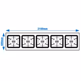 Gas Hob - 42.5kW - 5 burners - with drip tray