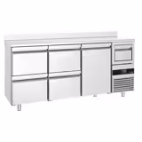 Barkoeledag PREMIUM - 2135x600mm - 570l - met 1 deur & 4 laden, spatrand & uitklopper voor koffie