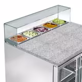 Saladette PREMIUM - 900mm - 2 porte in vetro - con vetrina in vetro dritto per 5x GN 1/6