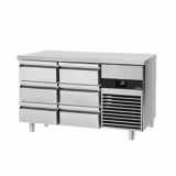 Table réfrigérée PREMIUM - 1400x700 mm - avec 6 tiroirs - incl. planche à découper blanche