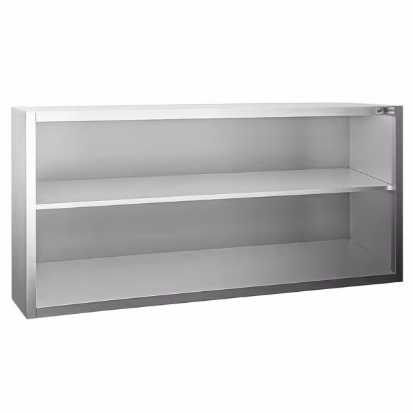 Stainless steel wall-mounted cabinet PREMIUM - 2000x400mm - without sliding door - 800mm high