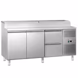 Saladette ECO - 1795x700mm - met 2-deurs & 2 laden - opzet 8x GN 1/3 - incl. 2x GN 1/1 rooster & 2 paar rvs rails