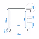 Armoire de travail en  inox PREMIUM - 800x600 mm - avec porte battante     