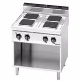 Cucina elettrica professionale - LORENZO 700 - 800x714x1070mm - 10,4 kW - 4 piastre quadrate - su vano aperto