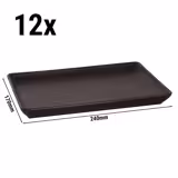 (12 Stück) UNIVERSE - Platte Maastricht - Rechteckig - 240x170mm - Schwarz