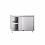 Armoire de travail en inox PREMIUM - 1000x600mm - avec porte coulissante sans rebord	