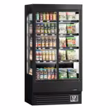 Commercial multideck display fridge - 1002mm - 440L - with 2 hinged glass doors & 4 shelves - Black