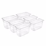 (6 pièces) Bac en Polycarbonate GN 1/9 - Transparent - Hauteur : 100 mm