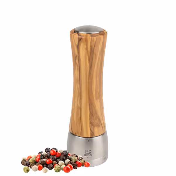 (6 Stück) PEUGEOT | MADRAS - Pfeffermühle - u'Select - Olivenholz - Natur - Höhe: 210mm