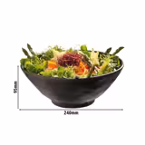 (6 stuks) Schaal - MARONE - Melamine - 1,4L - rond - Ø240mm - stapelbaar - zwart/bruin