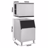 Commercial Ice Machine - Cube - 212 kg/24 h - incl. ice storage container