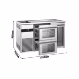 Commercial Refrigerated Beer Counter PREMIUM – 1-Glass Door – 2 Glass Drawers