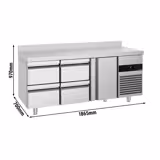 Commercial Counter Fridge PREMIUM - 1865x700mm - with 1 door - 4 drawers - with upstand - capacity 474 litres