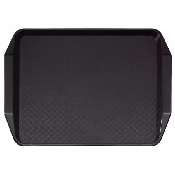 (24 Stück) CAMBRO | Fast Food Tablett - rechteckig - 430x300mm - hohes Profil mit Griffen - Schwarz