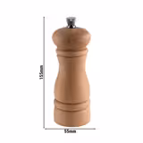 (6 szt.) Młynek do soli - ETERNAL - drewno - Wysokość: 155mm - Beżowy