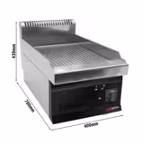 Elektrische bakplaat - 8kW - Geribbeld - Bakoppervlak: 395x535mm