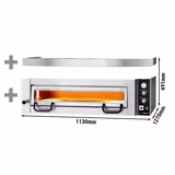 Forno elettrico per pizza - 1112x1030mm - 4 pizze Ø34cm - 450°C - Meccanico - incl. Cappa