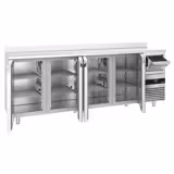 Barkylbänk PREMIUM - 2690x600 mm - 775 liter - 4 dörrar, stänkkant & utklippare för kaffe