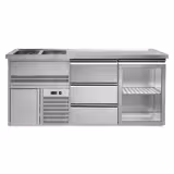 Banco Birra - 1950x700mm - 1 Porta in vetro & 3 Cassetti