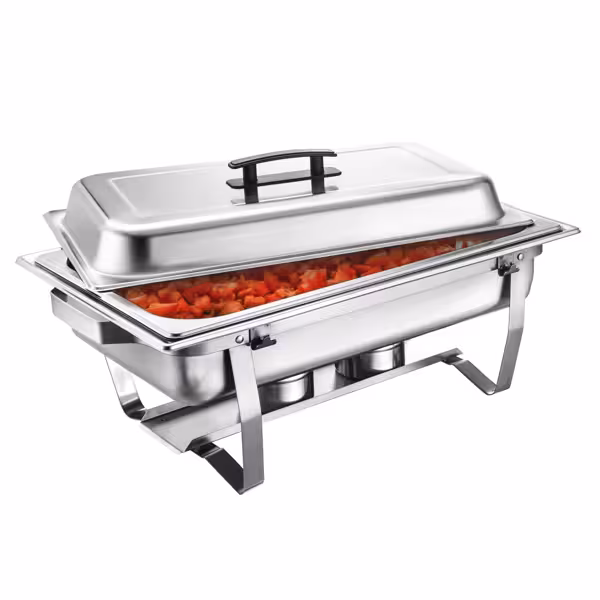 Chafing dish - GN 1/1 - con coperchio - in acciaio inox